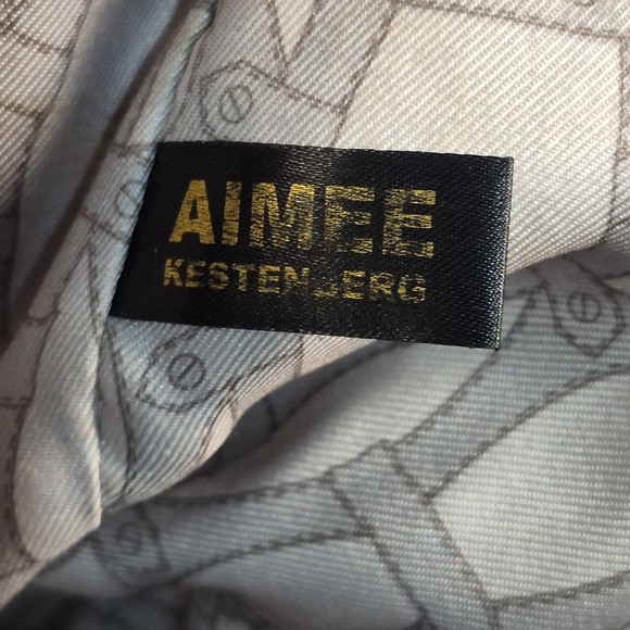 Aimee Kestenberg Snakeskin Print Nylon Tote Shoulder Bag Multipocket Zip Closure - Picture 3 of 13